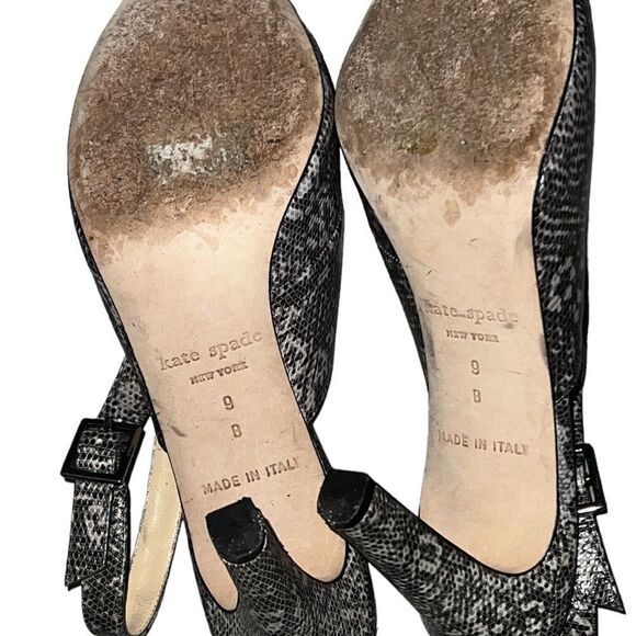 Kate Spade New York Black and Gray Leather Sandals Size 9 B - Picture 6 of 7